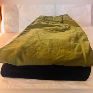 Gap two pairs green & navy downtown khaki pants